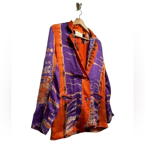 CAROLINA K Terra Blazer Tie Dye Orange Purple XS - Picture 6 of 11